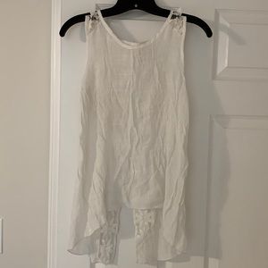 White, back-lace tank top